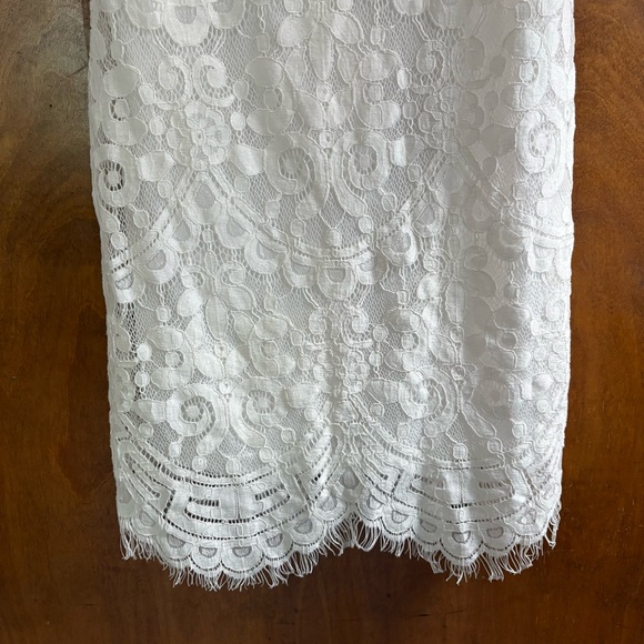 Promesa White Off The Shoulder Floral Lace Dress NWT Small Wedding Boho Formal - Picture 9 of 15